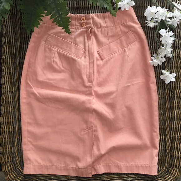 Coen Basic Vintage Peach Pencil Skirt - Picture 1 of 5